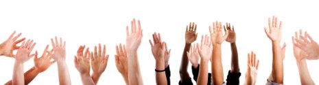 hands raised hands raised
