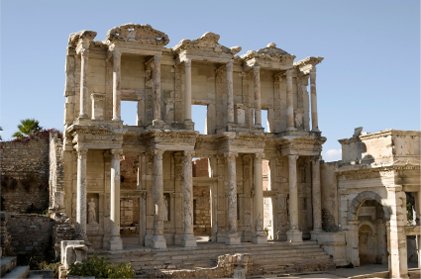 Ruins of the Celsus Library in Ancient Ephesus in Modern Day Turkey